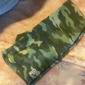 Pink green army spandex shorts